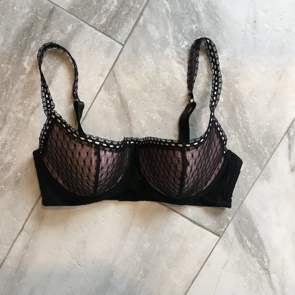 Victoria's Secret Other - Sexy VS black lace/pink bra, 36D. EUC